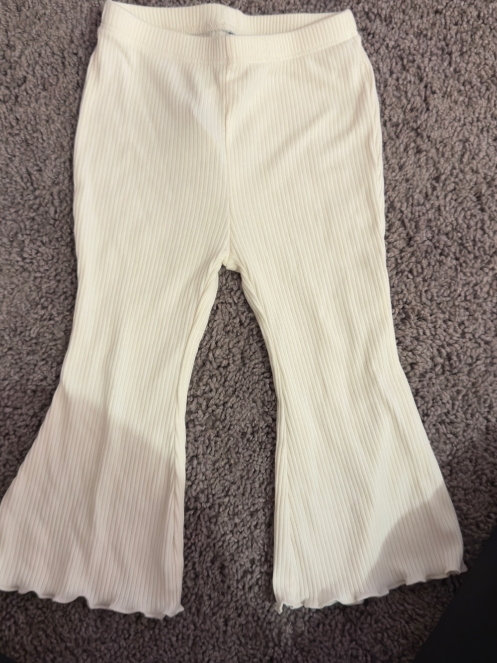 18-24m Cream Ribbed Flared Leggings